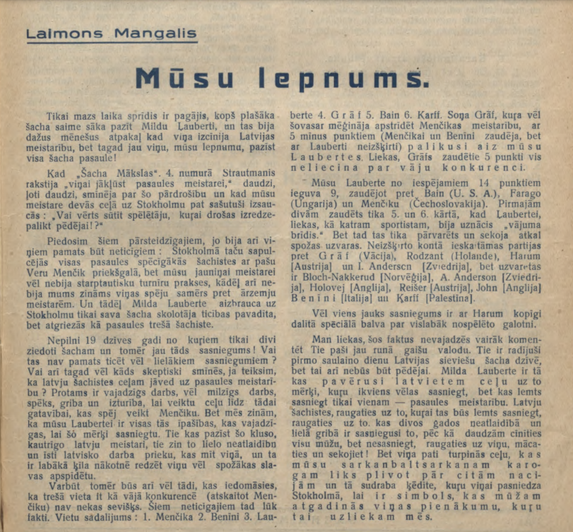 25.08.1937. žurnāls "Šaha māksla" Nr.10
