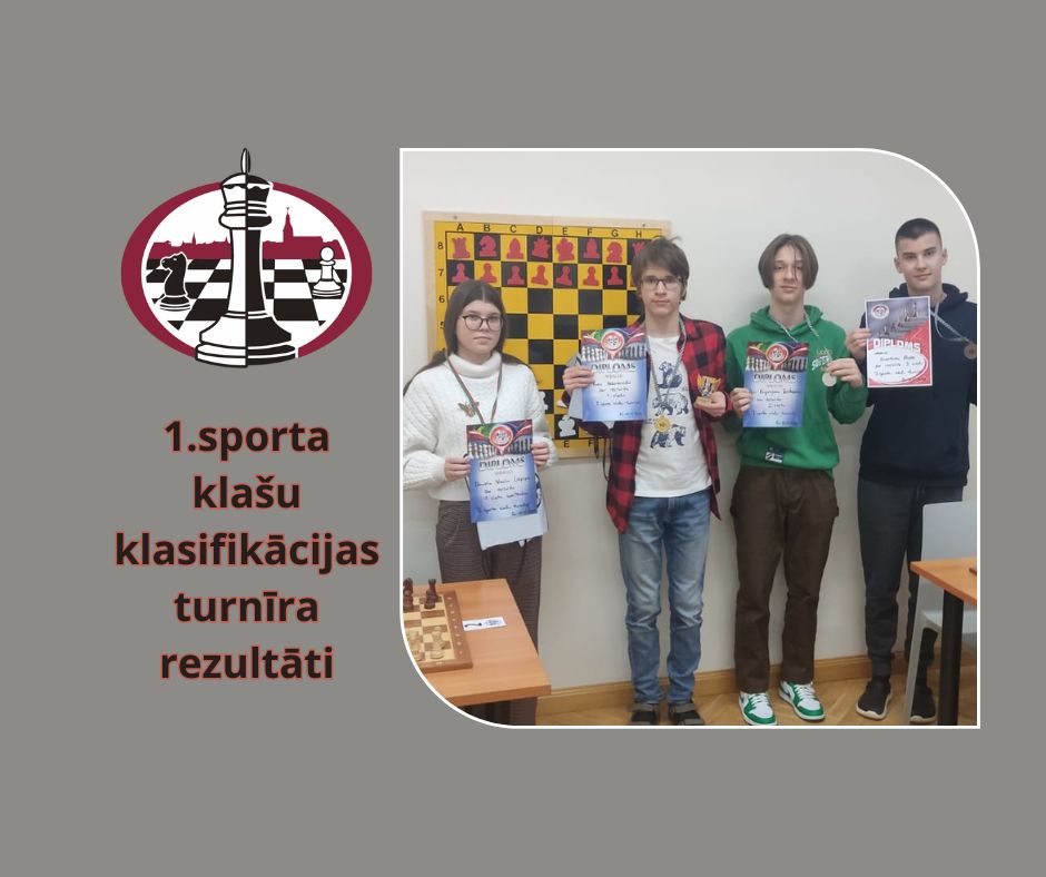 Uzvarētāji šaha turnīrā 1.sporta klasēm