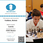 Reinis Valdats FIDE meistars