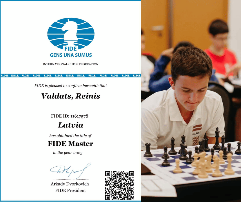 Reinis Valdats FIDE meistars