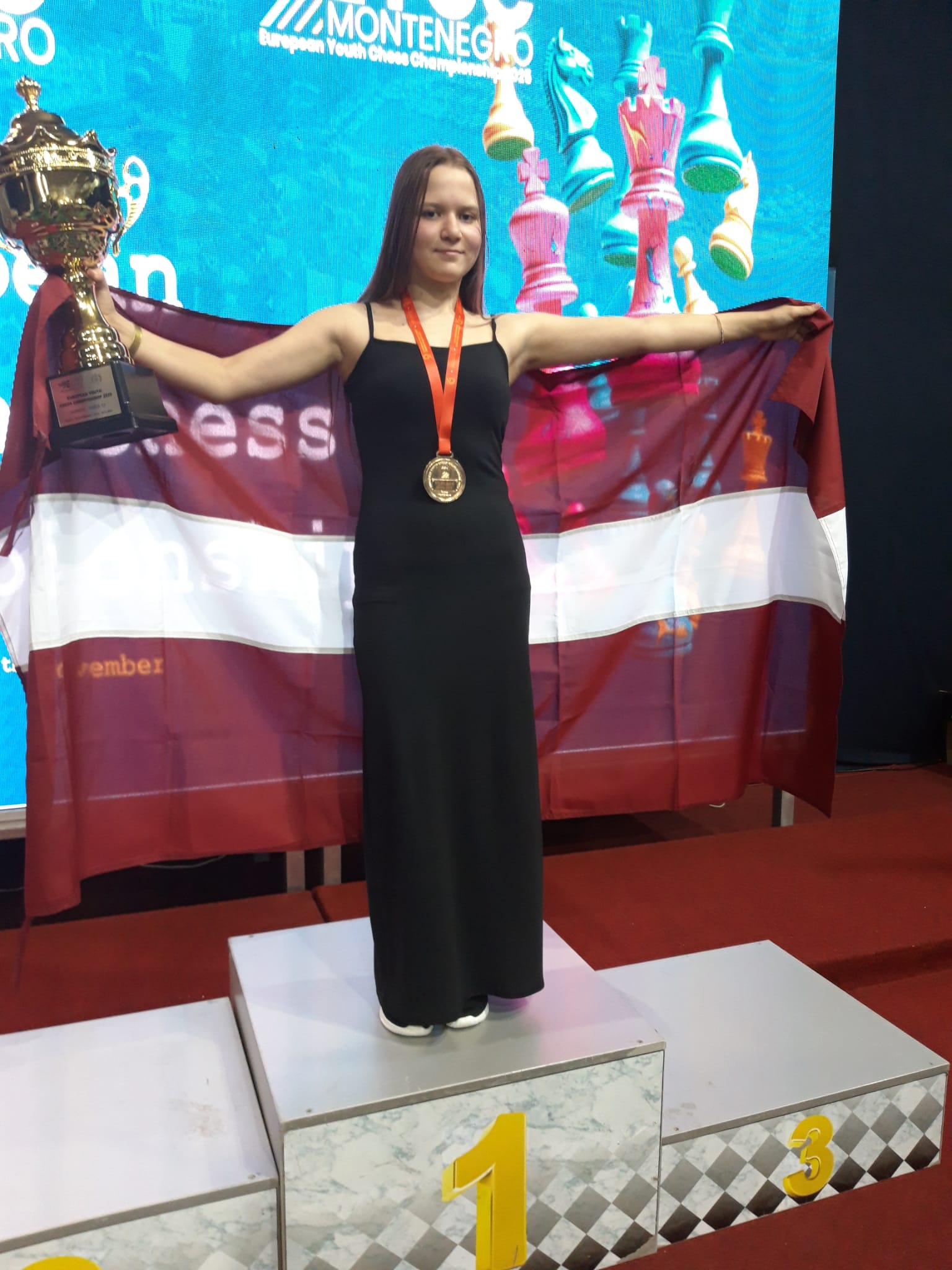 Eiropas čempione šahā U12 meiteņu grupā Aļona Tolmačeva.